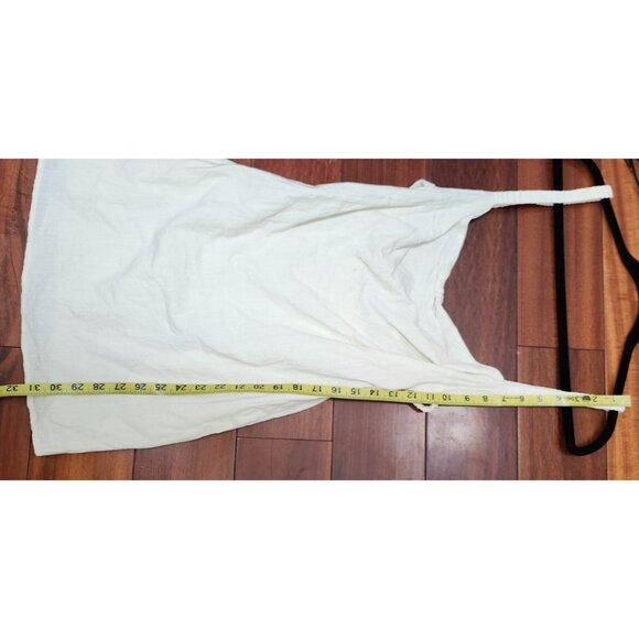 Isalis Cotton square neck Cream Strappy back side pockets mini Dress -size M - Picture 8 of 9